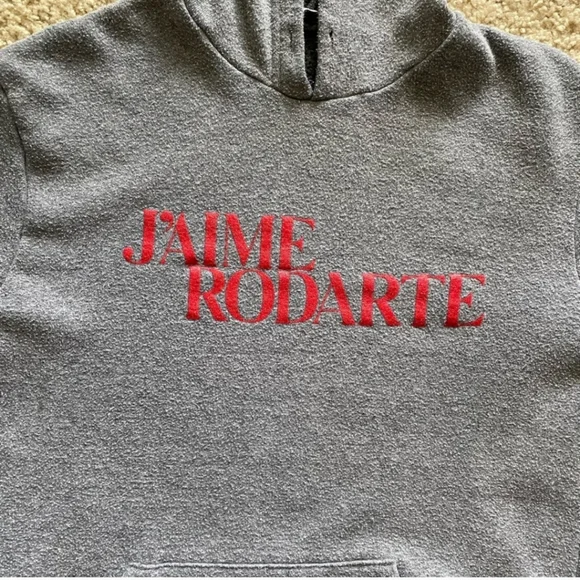 Rodarte love hate gray sweatshirt hoodie lounge Sz Medium - Picture 3 of 4